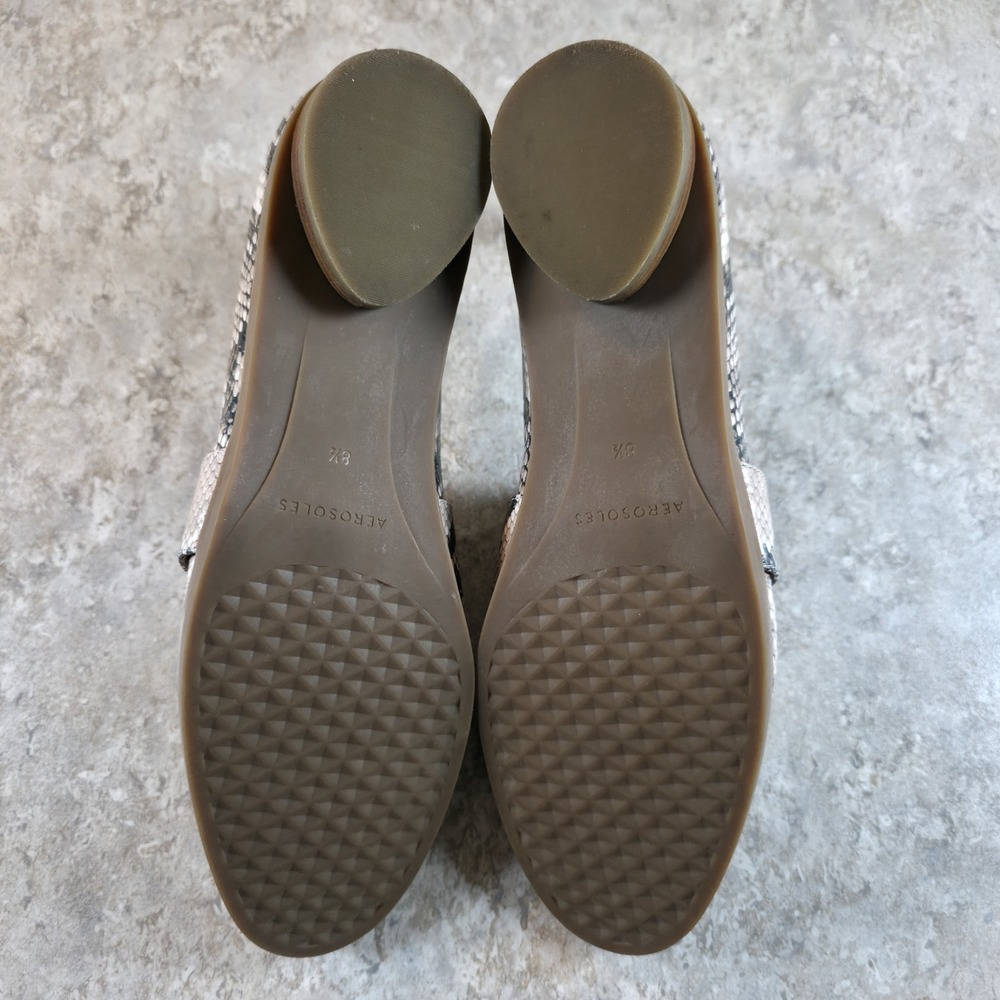 Aerosoles Shoes Loafers Slip On Flats Womens 8.5 Snakeskin Print Leather - Picture 7 of 10